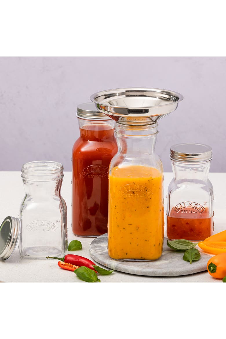Juice and Sauce Glass Bottle, 34 Ounce, Alternate, color, Clear