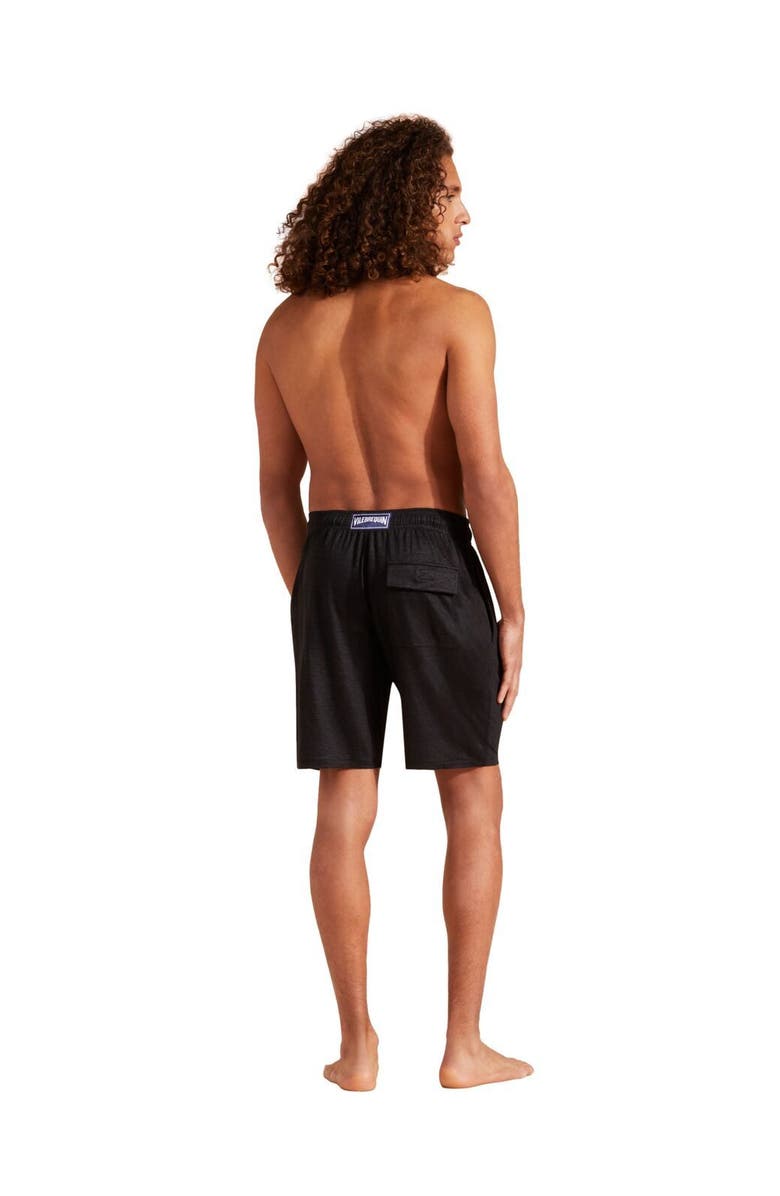 Vilebrequin Unisex Linen Bermuda Shorts, Alternate, color, Noir