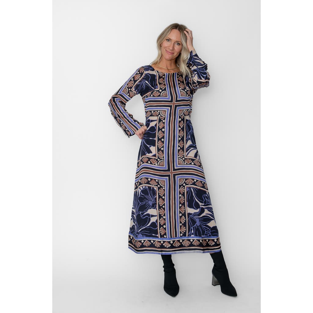 West Of Liliane Midi Dress In Blue
