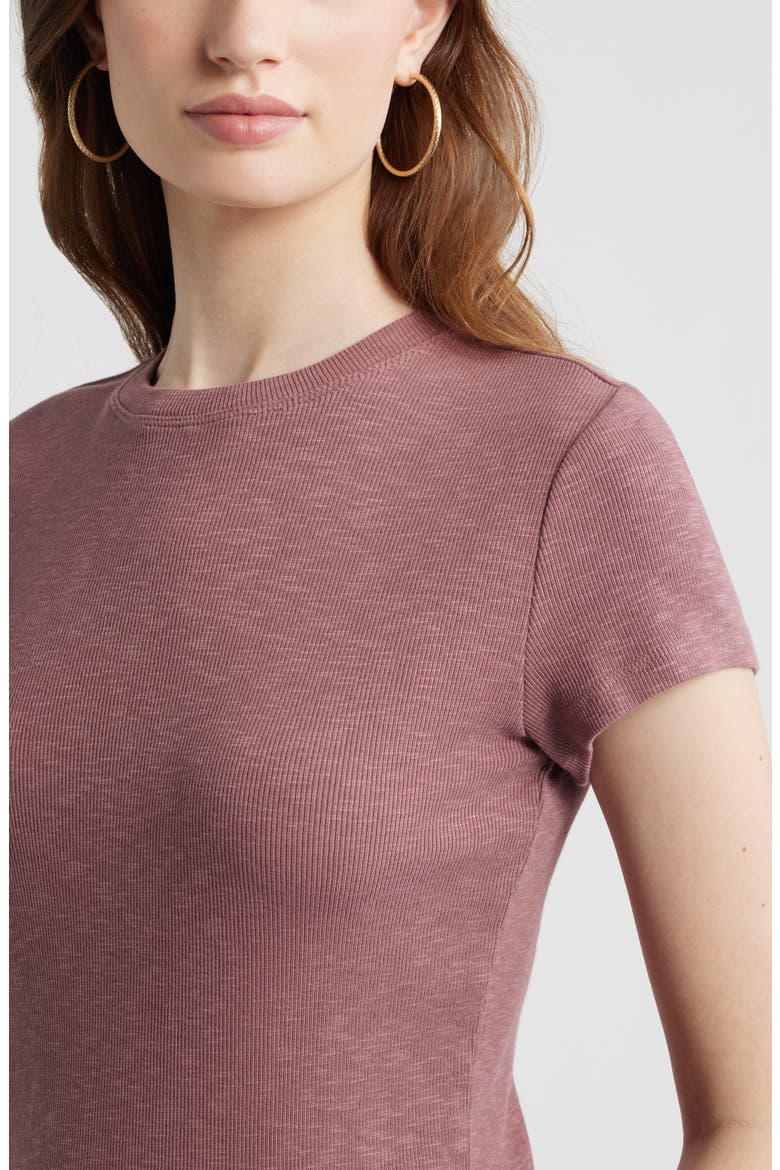 Tuckable Rib Baby Tee, Alternate, color, BROWN ROSE