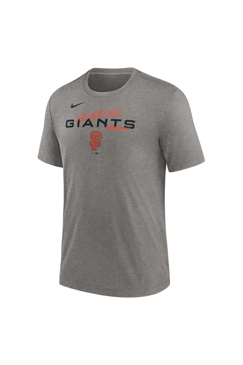 Men's Nike Heather Charcoal San Francisco Giants We Are All Tri-Blend T-Shirt, Alternate, color, Heather Charcoal