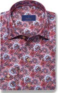 David Donahue Floral Print Sport Shirt