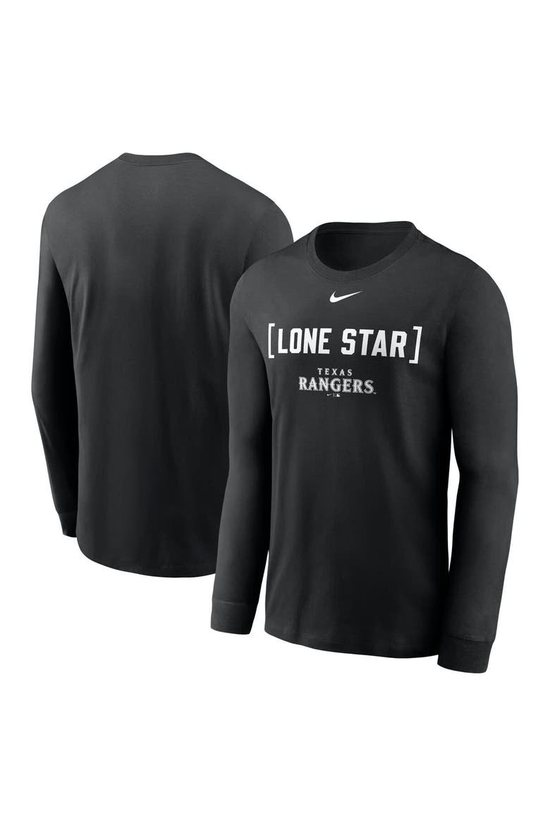 Men's Nike Black Texas Rangers Local Nickname Long Sleeve T-Shirt, Alternate, color, Black