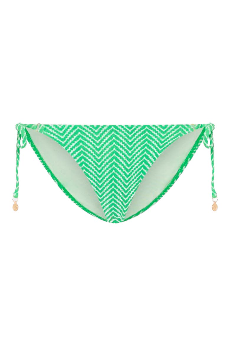 Chevron Tie Side Bikini Bottoms, Alternate, color, GREEN