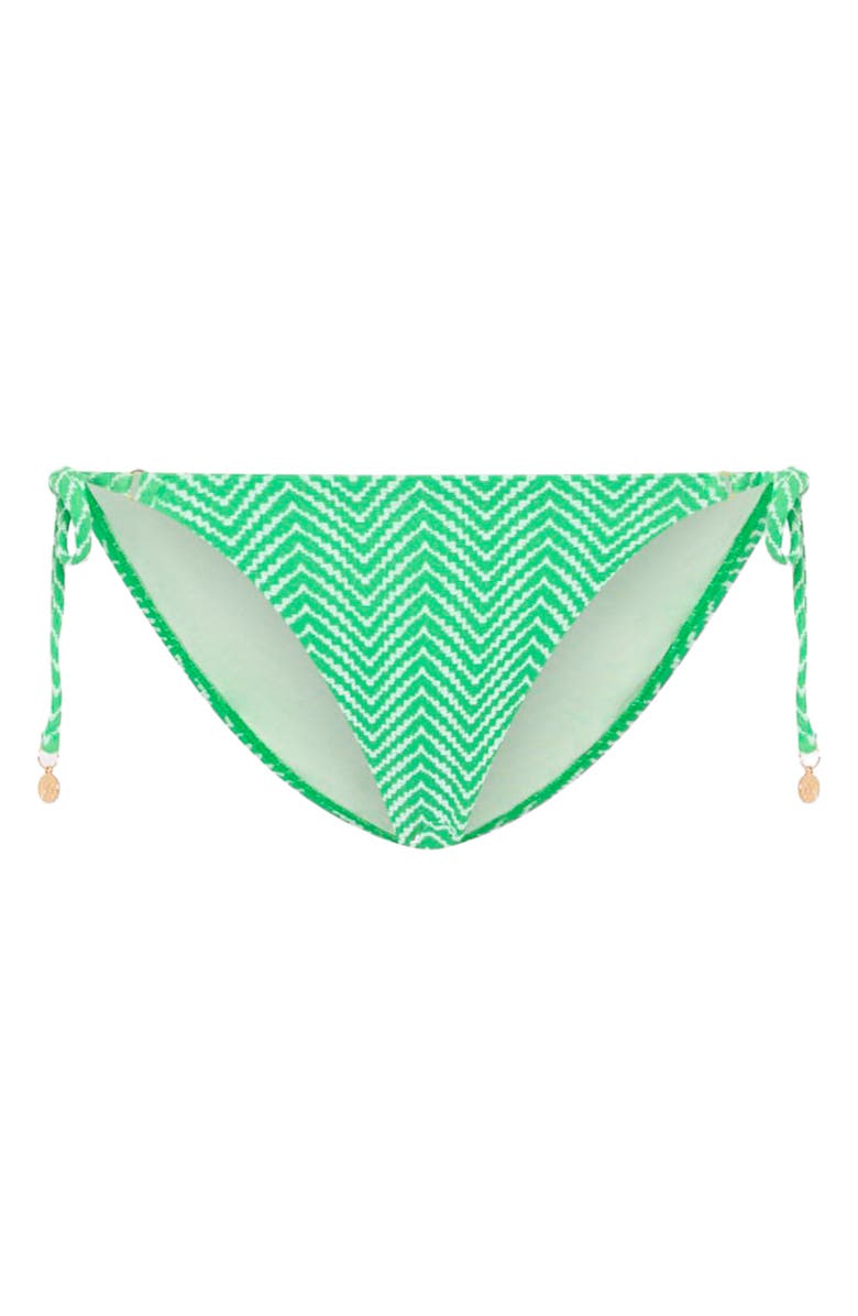 Milly Chevron Tie Side Bikini Bottoms, Alternate, color, Green