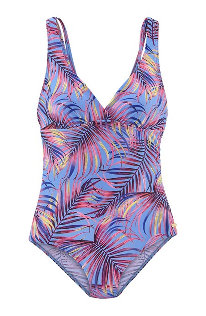 LASCANA Women's Palm Print Tummy Control One Piece Size 4B, Alternate, color, 