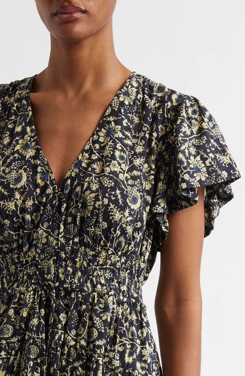 Ulla Johnson Lyria Floral Cotton Blend Midi Dress, Alternate, color, 