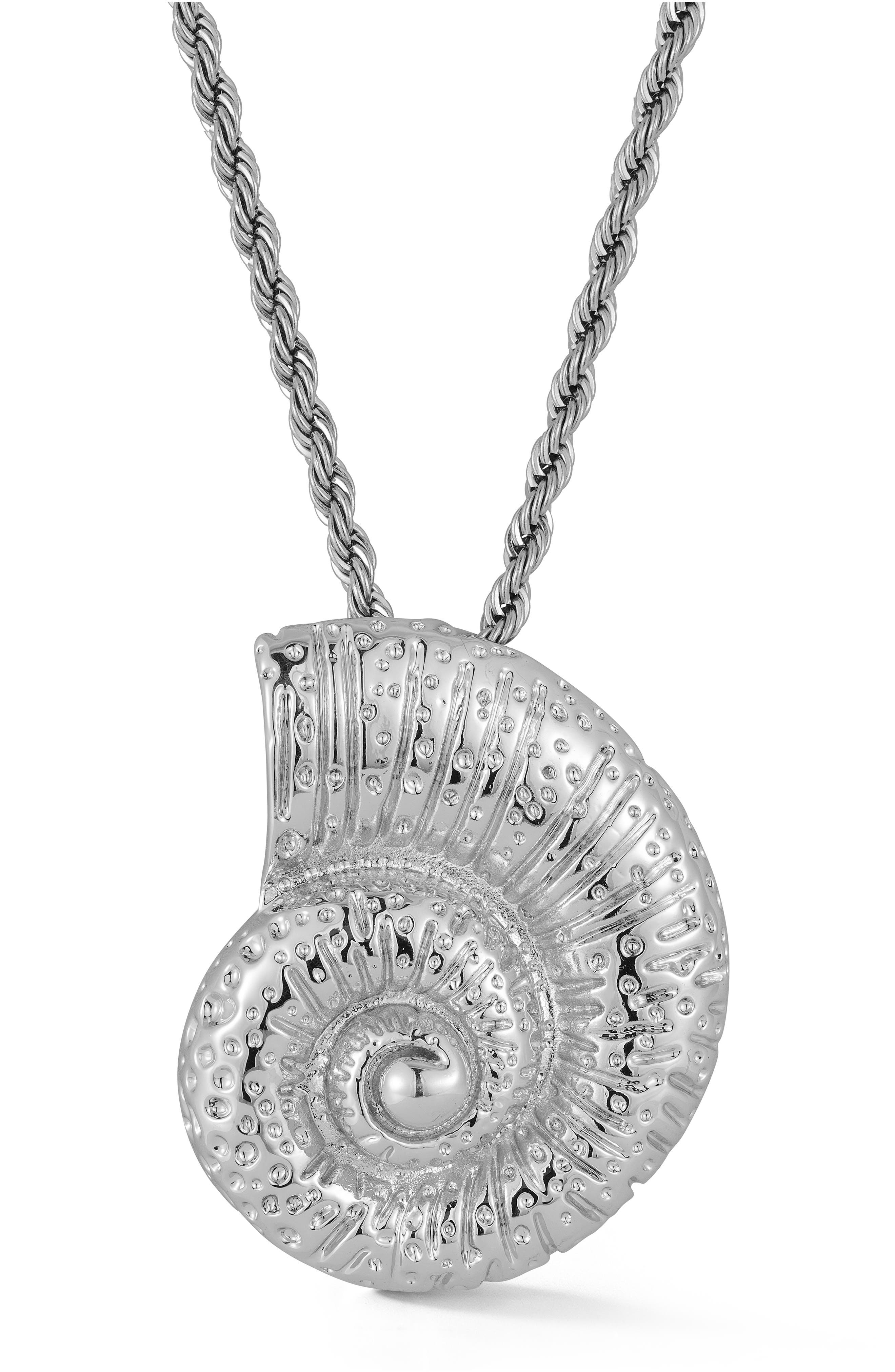 Silver Plated Shell Pendant Necklace