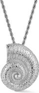 CHLOE AND MADISON Silver Plated Shell Pendant Necklace