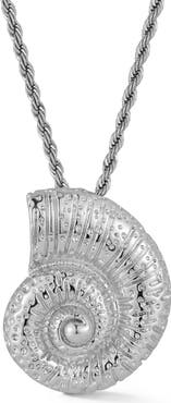 CHLOE AND MADISON Silver Plated Shell Pendant Necklace