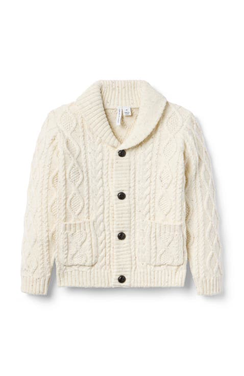 Cable Knit Shawl Collar Cardigan (Infant)
