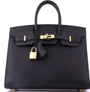 Pre-Owned Hermes Birkin Sellier Bag Black Madame with Gold Hardware 25