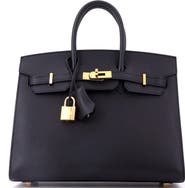 Pre-Owned Hermes Birkin Sellier Bag Black Madame with Gold Hardware 25