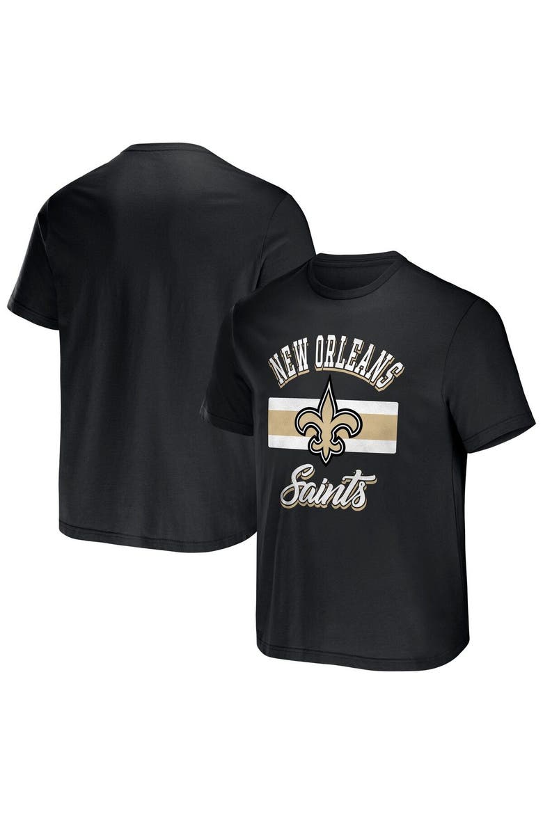 Men's NFL x Darius Rucker Collection by Fanatics Black New Orleans Saints Stripe T-Shirt, Main, color, Black