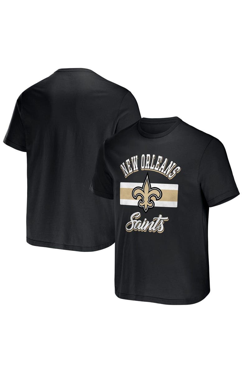 NFL X DARIUS RUCKER Men's NFL x Darius Rucker Collection by Fanatics Black New Orleans Saints Stripe T-Shirt, Main, color, Black