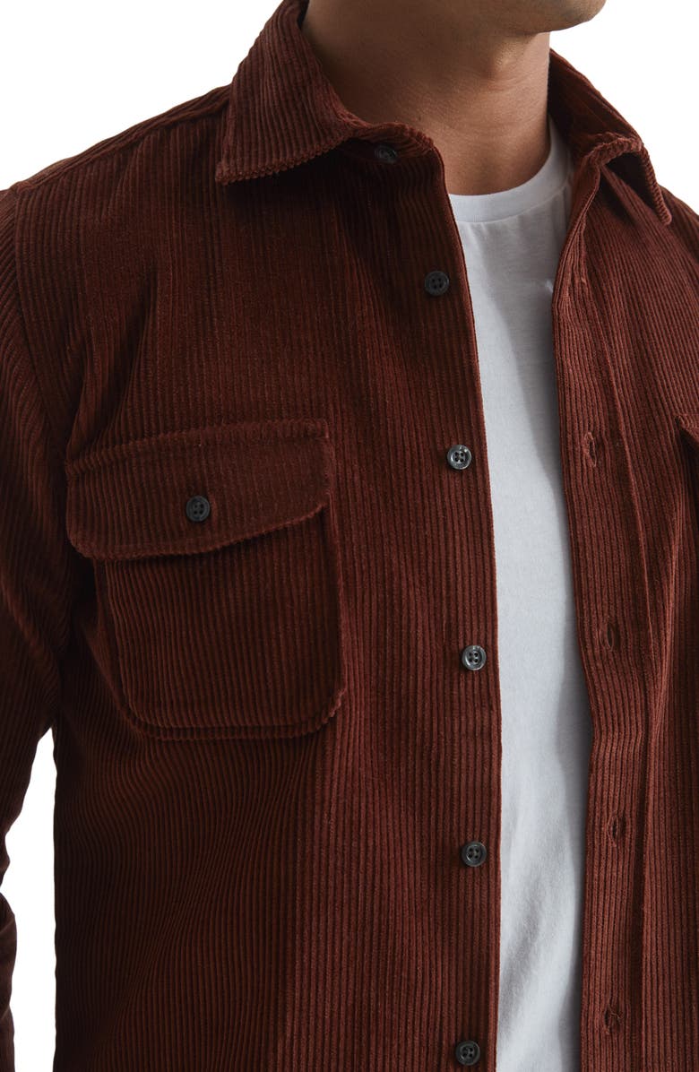Reiss Bonucci Organic Cotton Corduroy Button-Up Shirt, Alternate, color, 