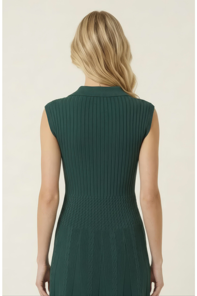Sleeveless Knit Midi Dress, Alternate, color, Dark Emerald Green