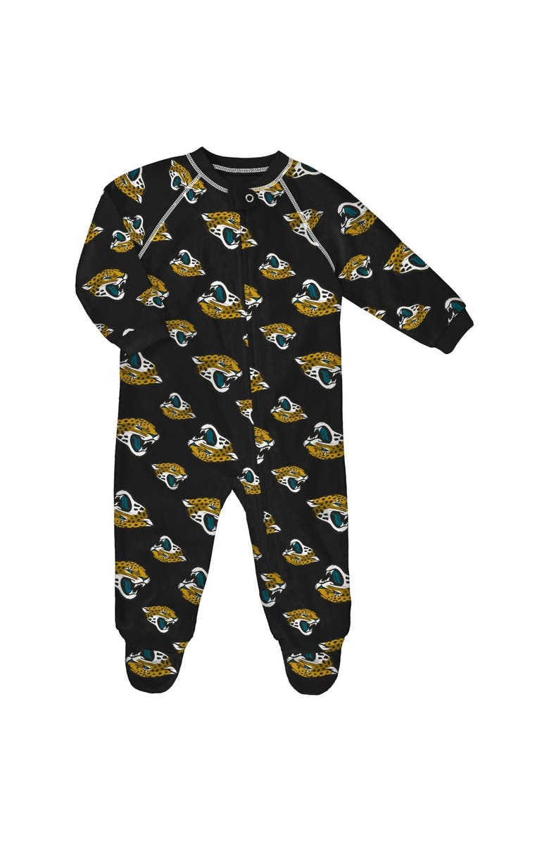 Outerstuff Newborn Black Jacksonville Jaguars Allover Print Raglan Full-Zip Jumper, Main, color, Black