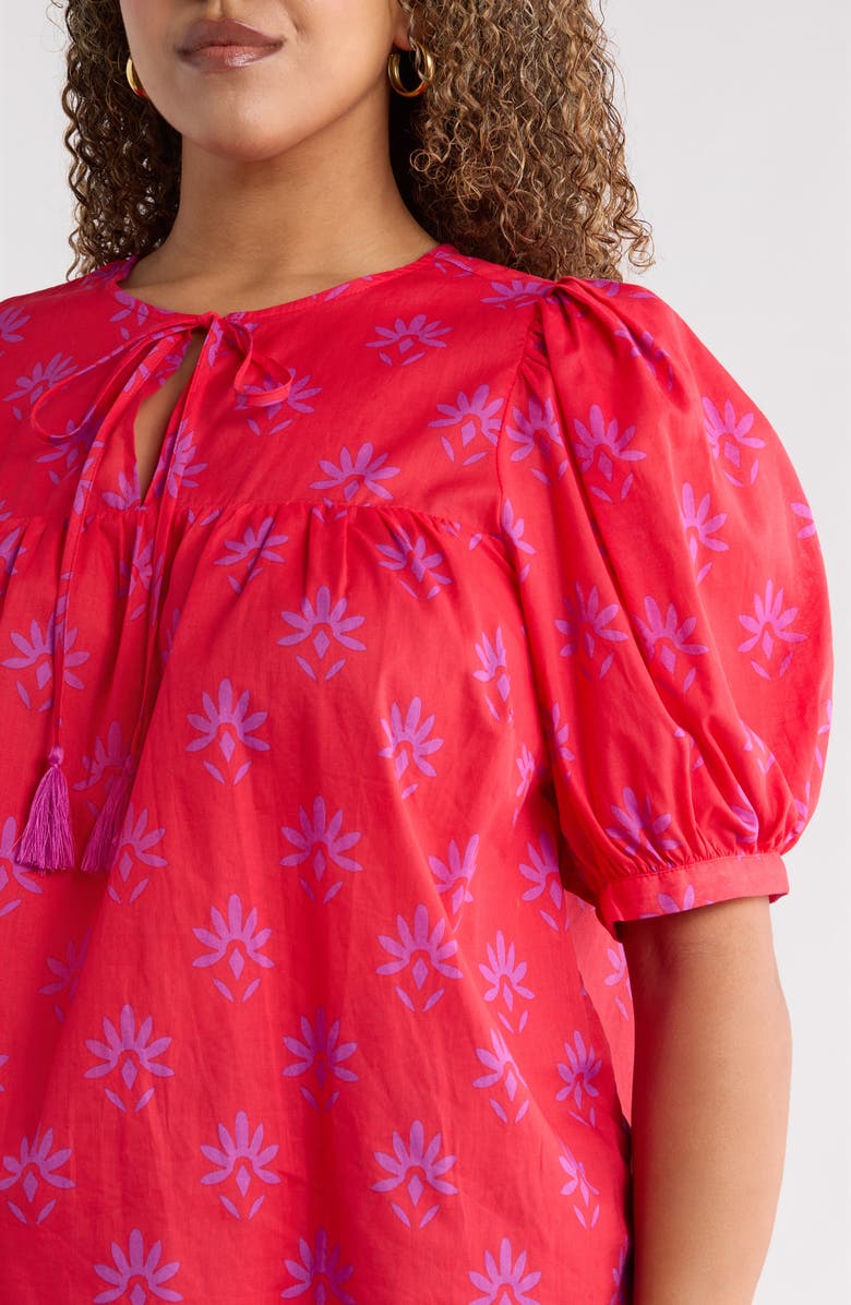 SUGARLIPS Delmas Floral Louisa Split Neck Top, Alternate, color, Berry-Purple