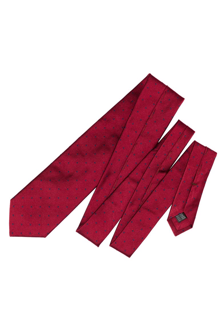 Pisa - Extra Long Silk Jacquard Tie for Men, Alternate, color, Burgundy