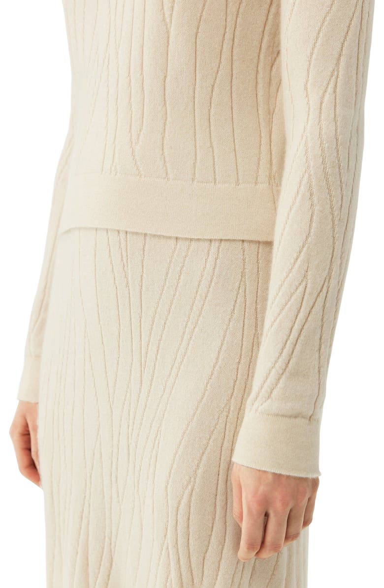 GOBI Mongolian Cashmere Cropped High Neck Cashmere Sweater, Alternate, color, Off White