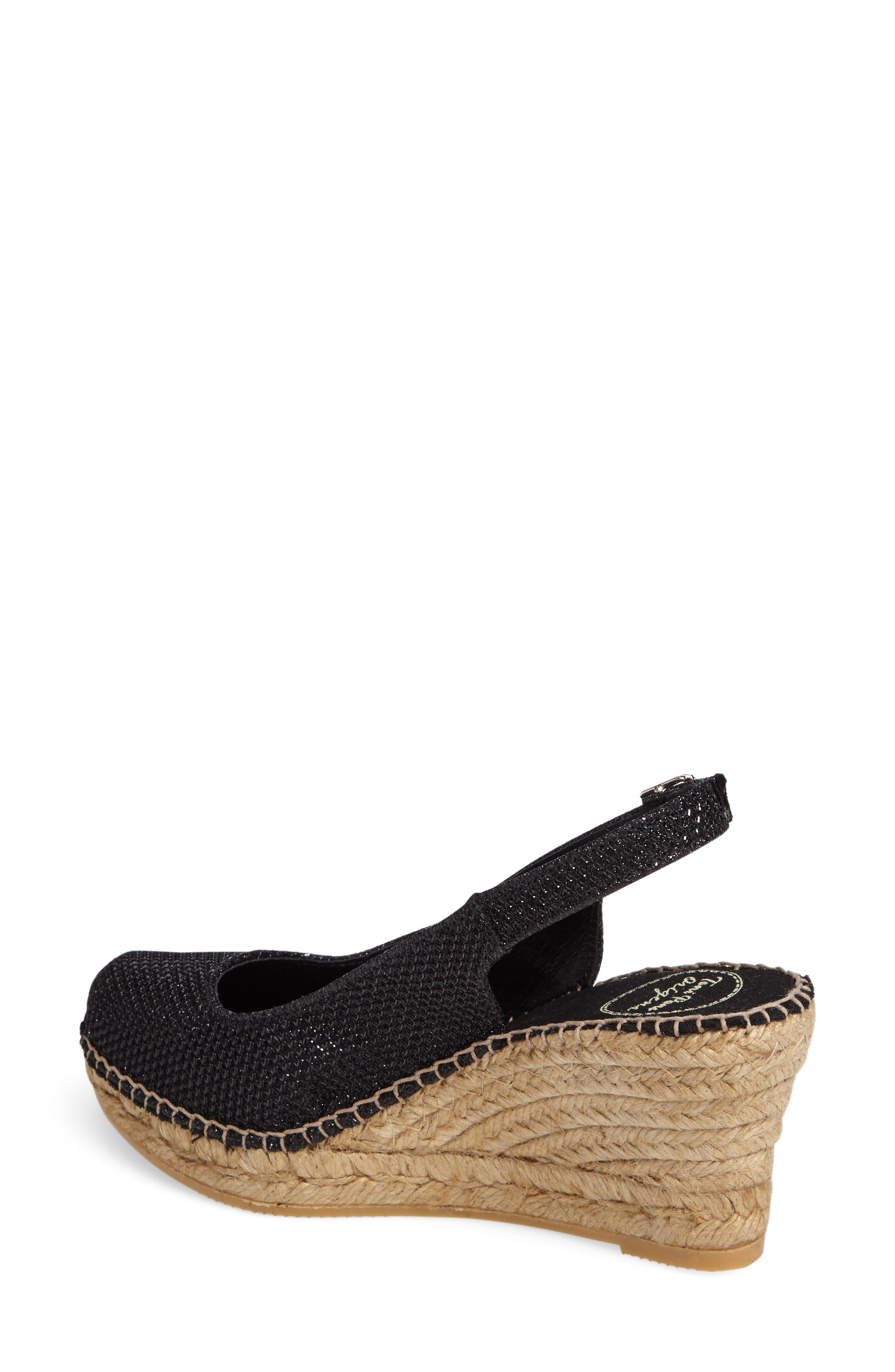 Toni Pons Calafell Slingback Wedge Espadrille, Alternate, color, Black Fabric