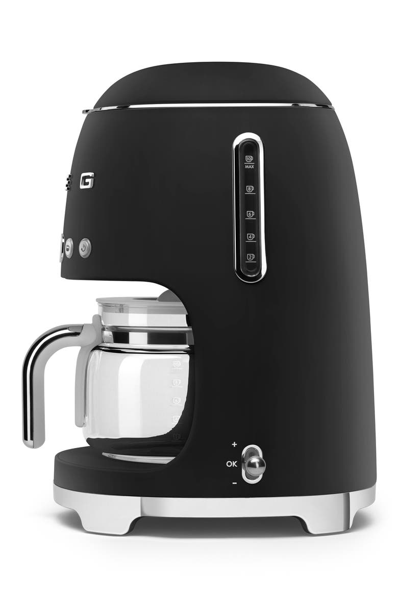 '50s Retro Style 10-Cup Drip Coffeemaker, Alternate, color, MATTE BLACK
