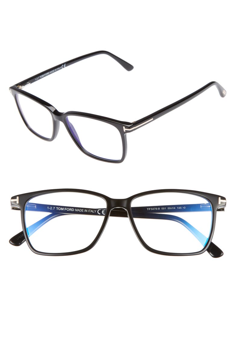 55mm Irregular optical glasses, Main, color, BLACK/ BLUE