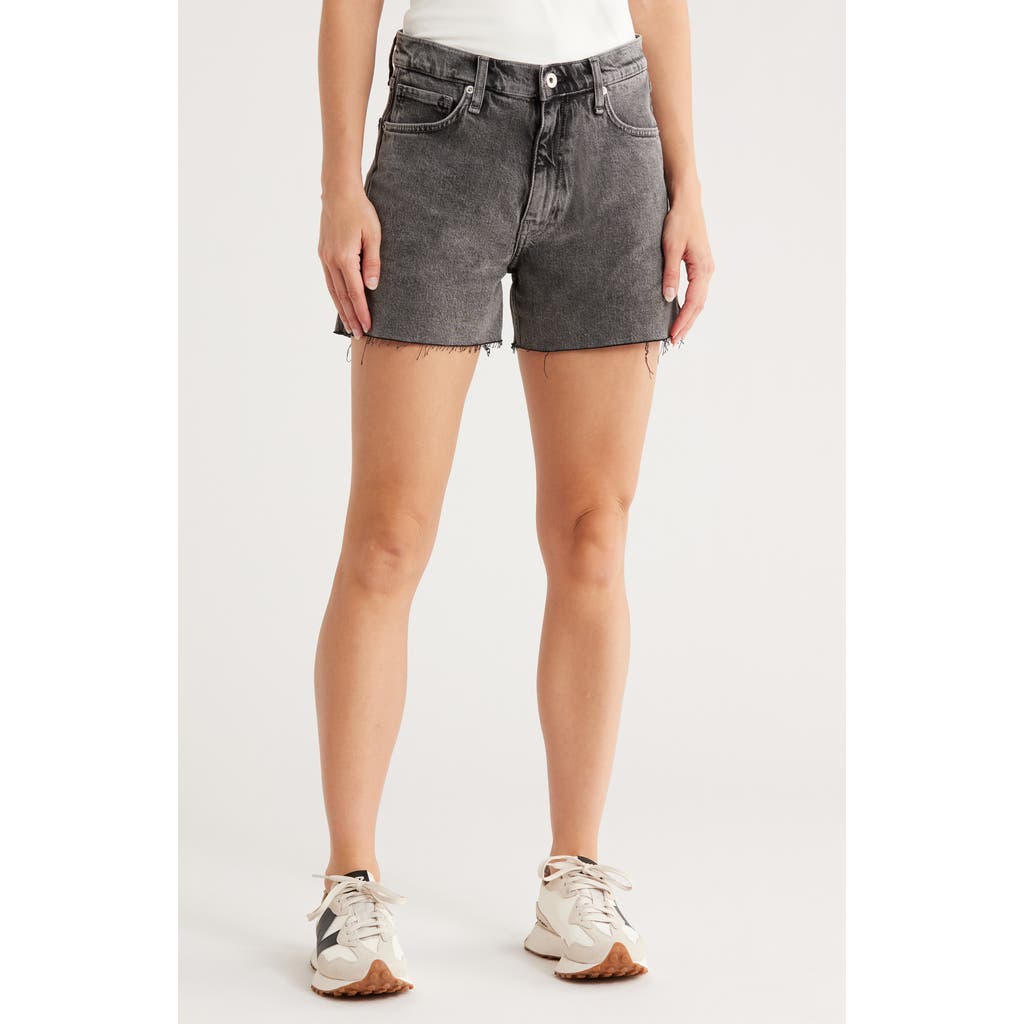 Rag & Bone High Waist Cutoff Denim Shorts In Gray