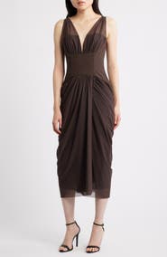 Black Halo Elara Corset Midi Dress