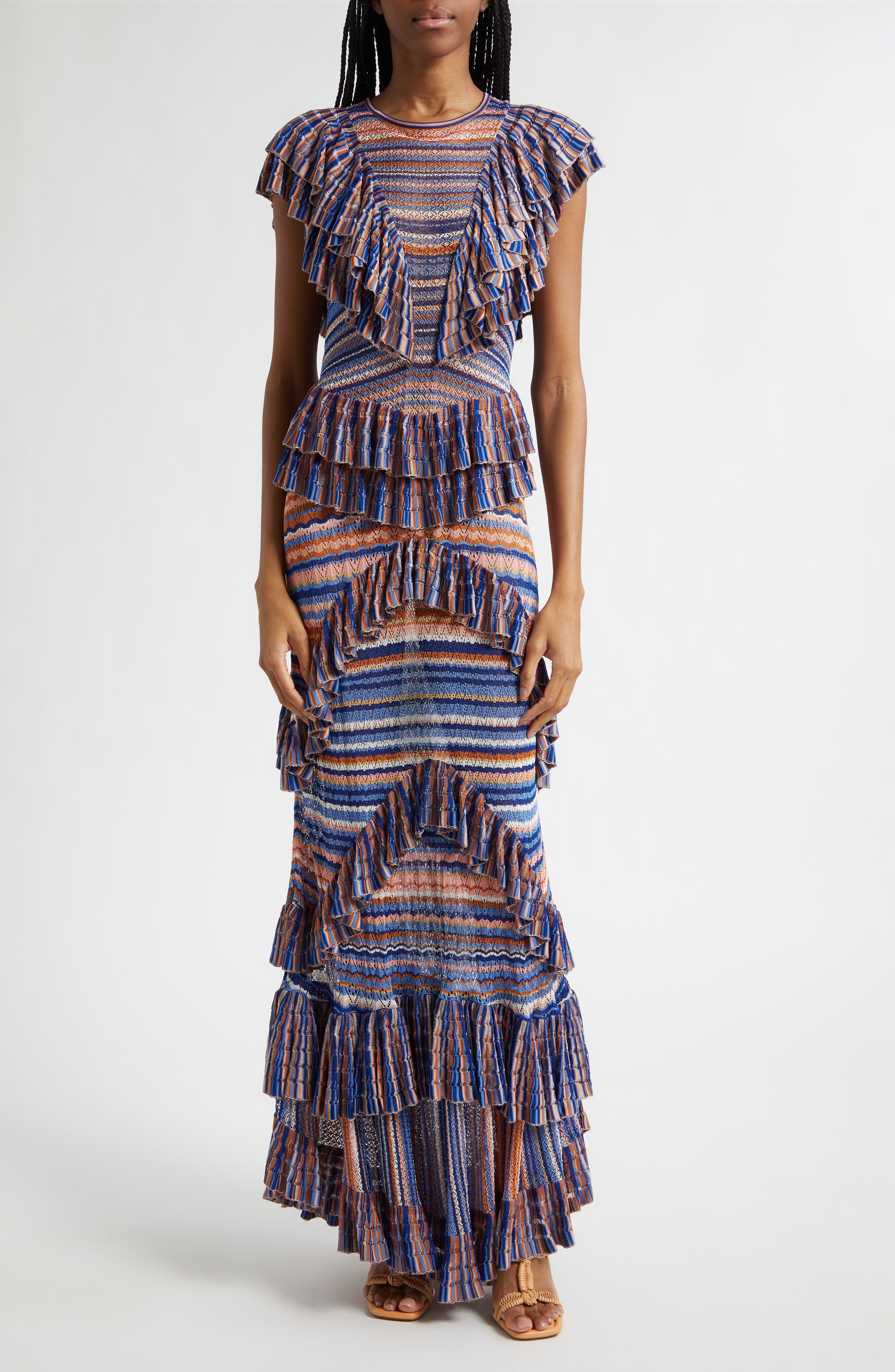 Raina Ruffle Lace Maxi Dress
