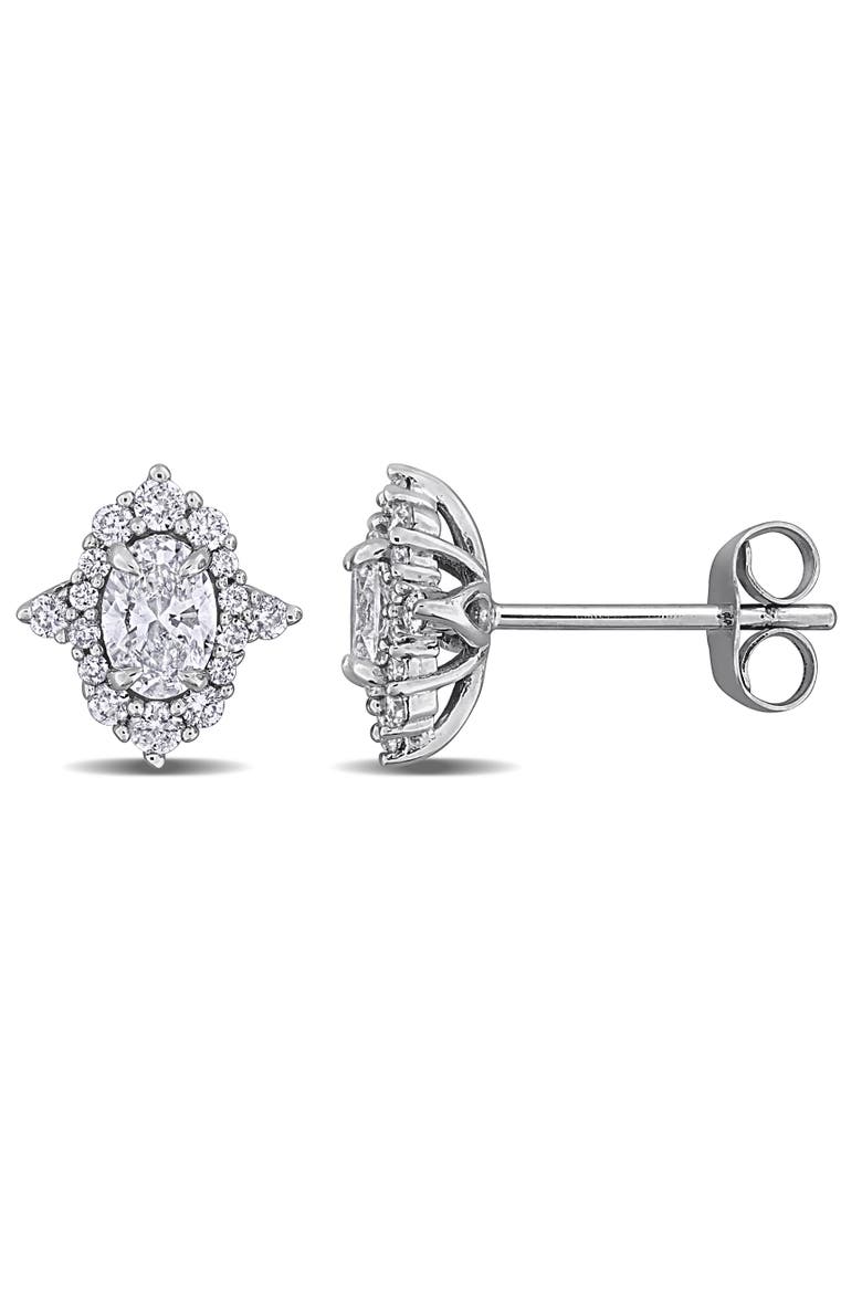 Lab-Grown Diamond Stud Earrings 14k White Gold, Main, color, White Gold