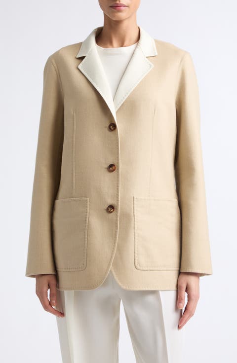 Patch Pocket Reversible Wool & Silk Blazer