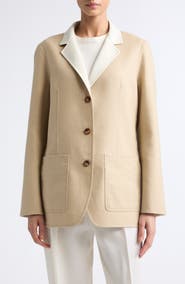 Lafayette 148 New York Patch Pocket Reversible Wool & Silk Blazer