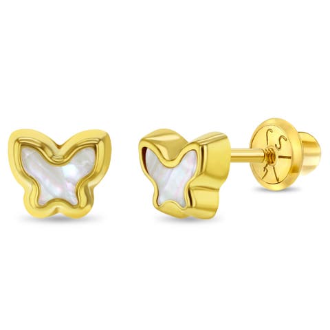 14k Mother of Pearl Shaped Earrings