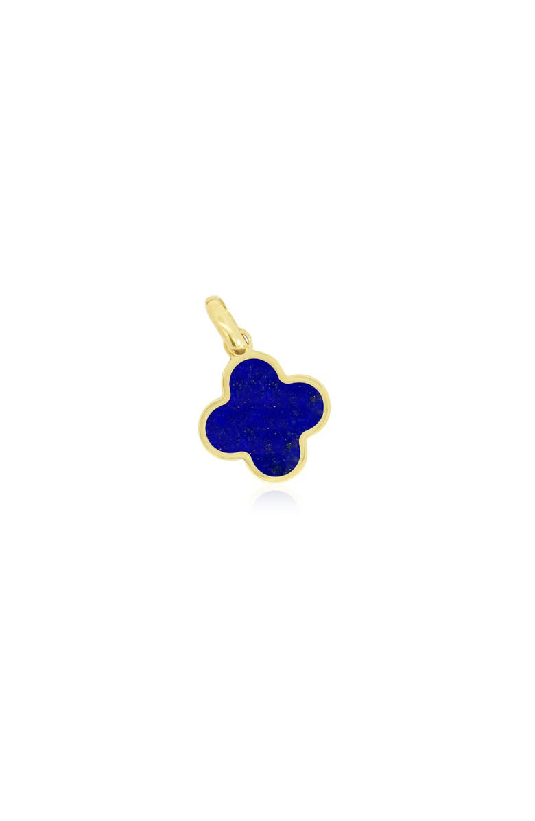 The Lovery Fine Jewelry Lapis Clover Charm, Main, color, Lapis