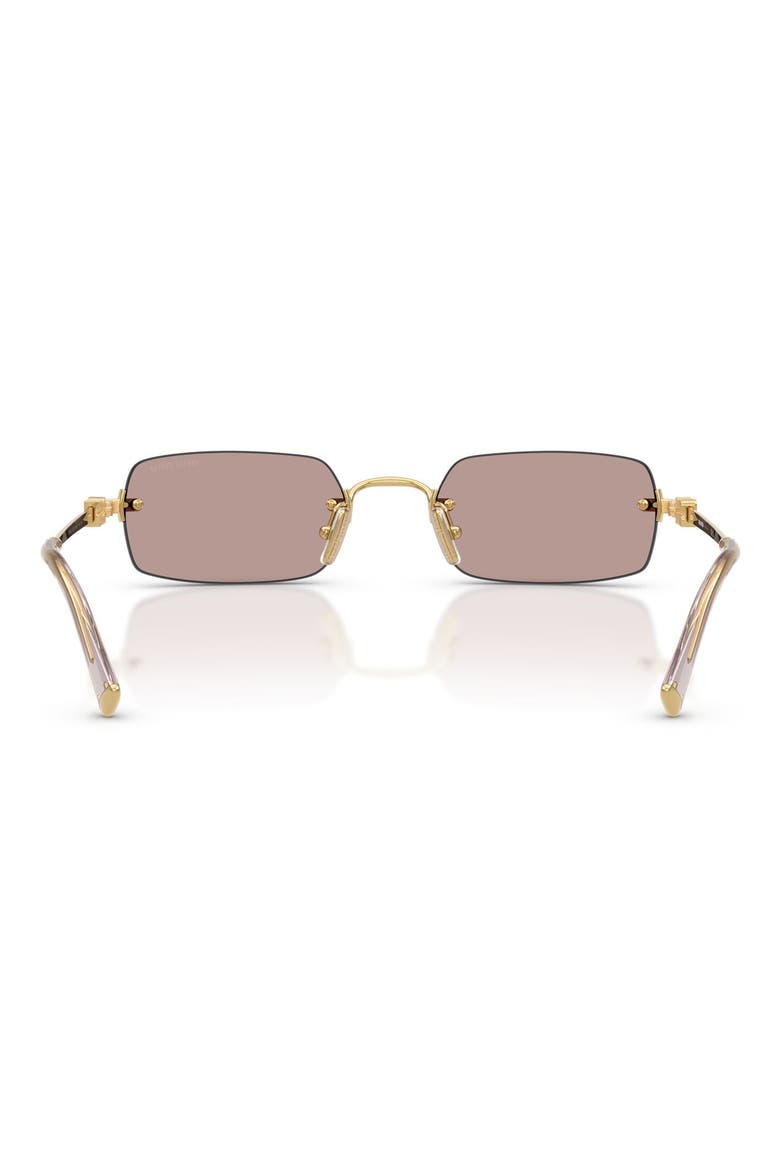 52mm Rectangular Sunglasses, Alternate, color, GOLD / LIGHT PURPLE BROWN