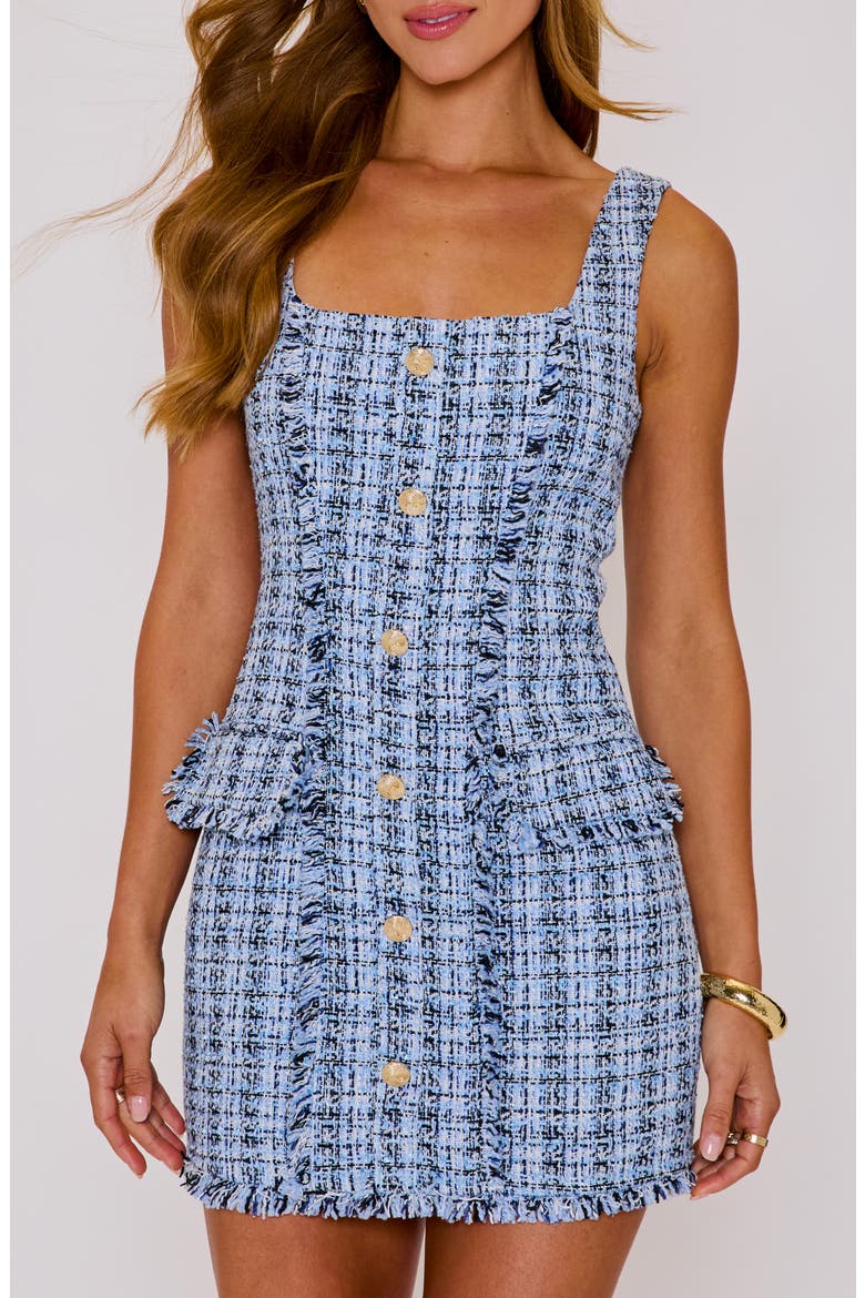 Rachel Tweed Minidress, Alternate, color, BLUE