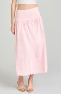 WAYF Mia Stretch Cotton Midi Skirt