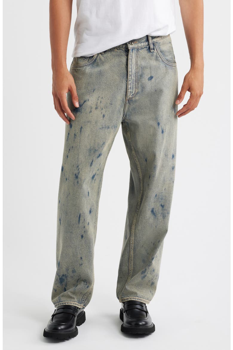 Splatter Baggy Straight Leg Jeans, Main, color, WRNBE