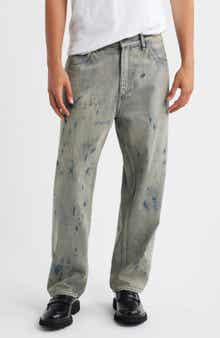 Splatter Baggy Straight Leg Jeans