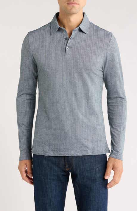 Robert Barakett Monolif Stripe Long Sleeve Polo