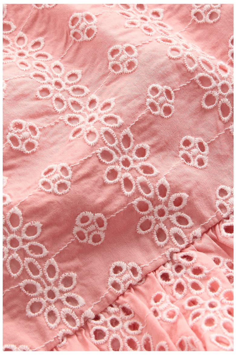 Kids' Floral Embroidered Peplum Top, Alternate, color, ALMOND PINK BRODERIE