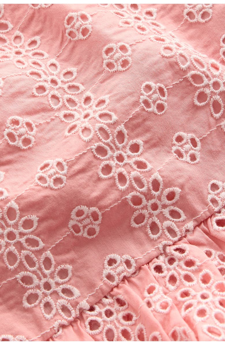 Mini Boden Kids' Floral Embroidered Peplum Top, Alternate, color, Almond Pink Broderie