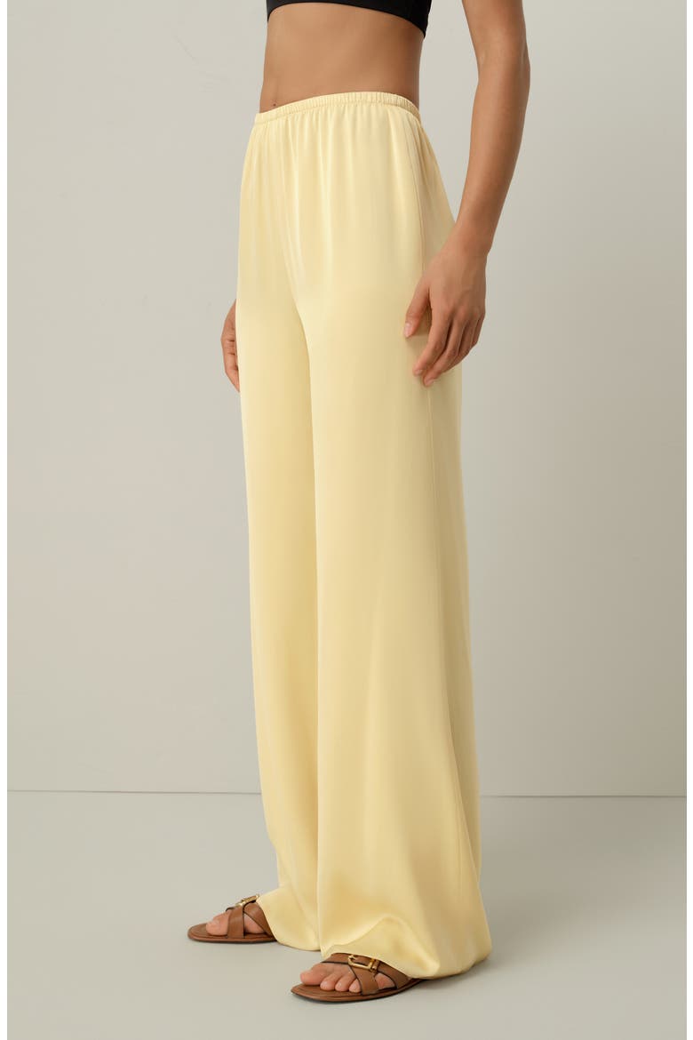 Women's Stretch Silk Georgette Straight Leg Pants, Alternate, color, Butter