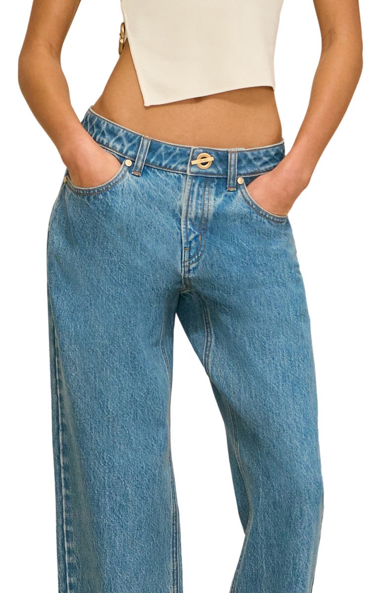 Cult Gaia Wynn Straight Leg Jeans, Alternate, color, Stone Wash