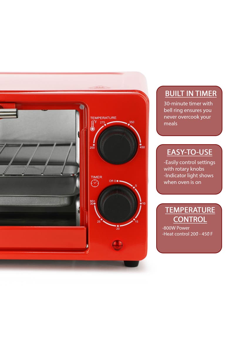 9.5 Quart Electric Counter Top Toaster Oven, Alternate, color, Red