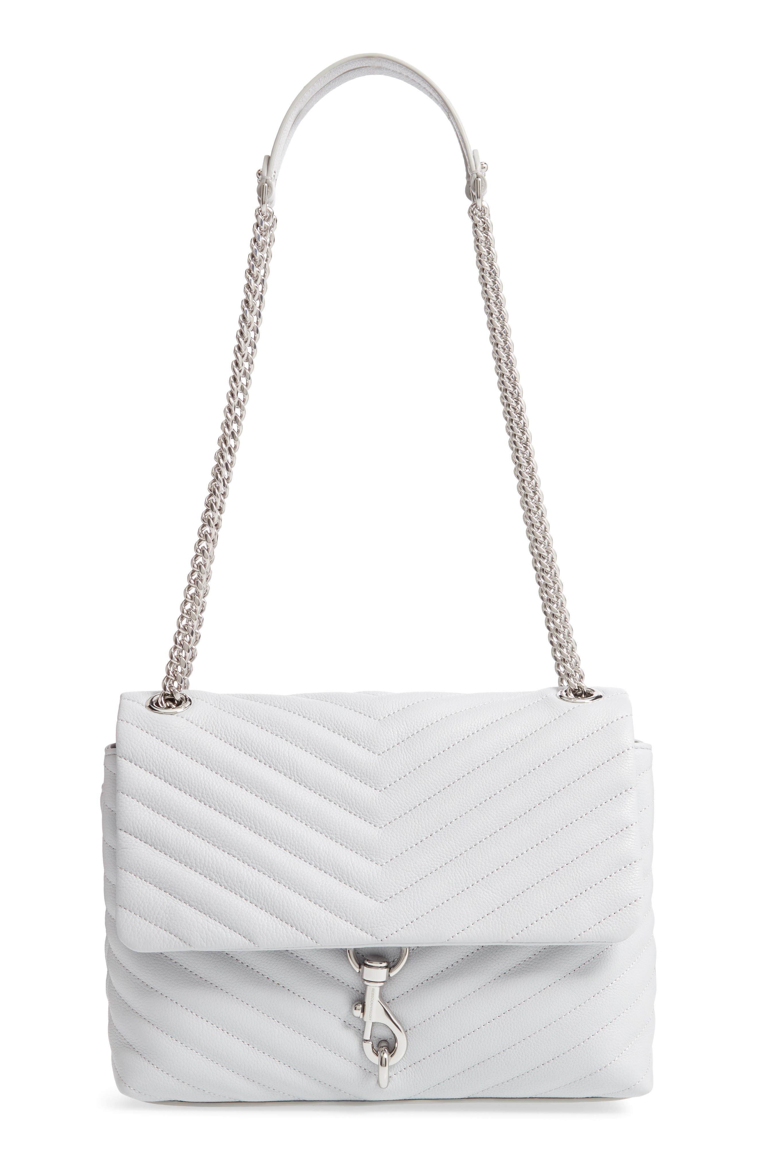 Rebecca Minkoff Edie Metallic Leather Shoulder Bag, Main, color, 