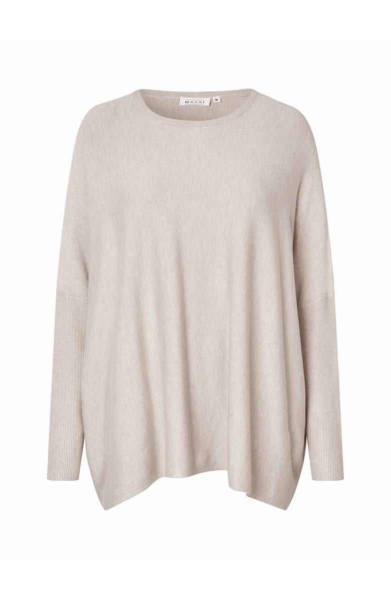 Masai Copenhagen MaFanasi Round Neck Oversized Sweater, Alternate, color, L Beige Mel