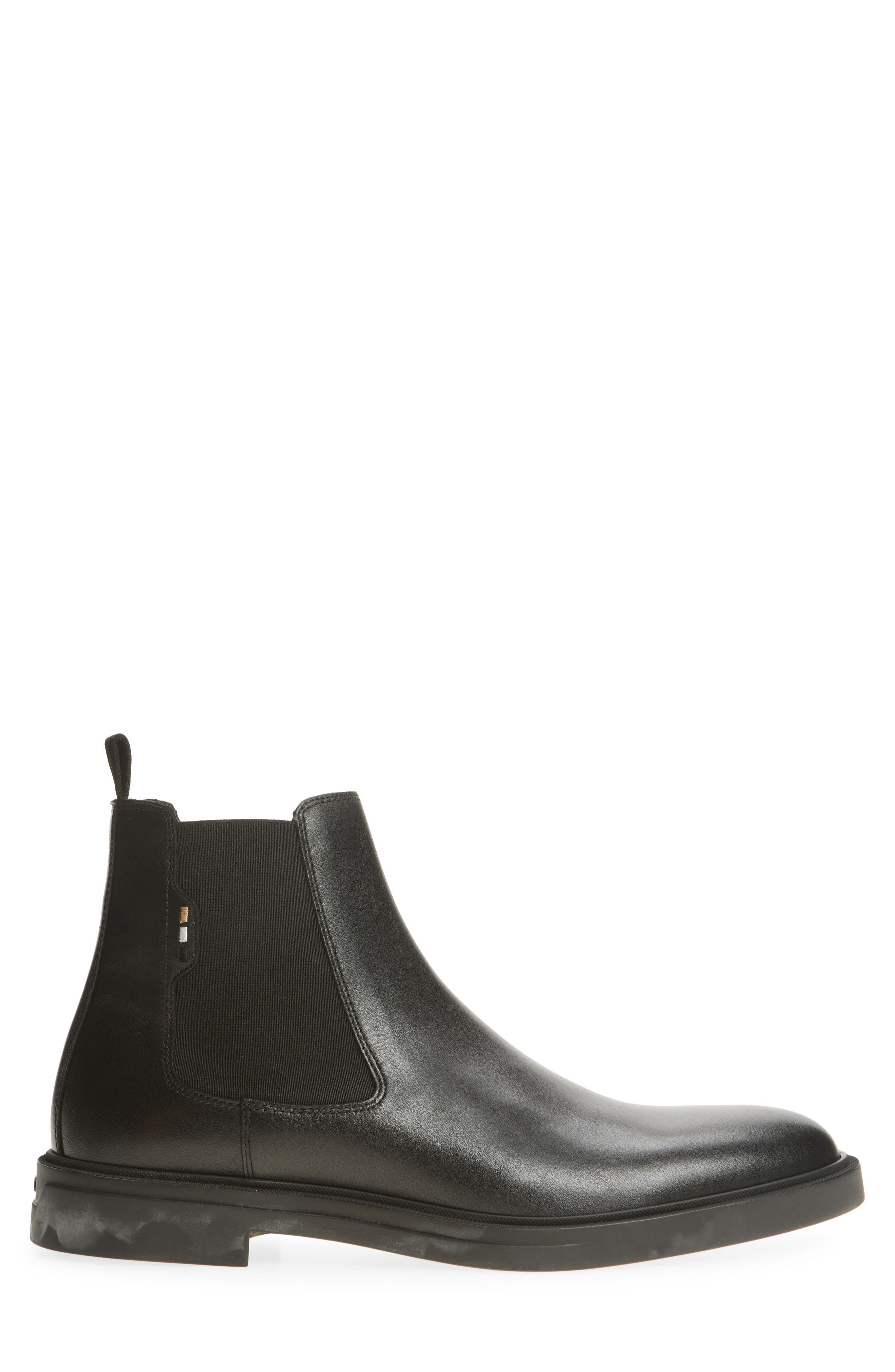 Calev Leather Chelsea Boot, Alternate, color, BLACK
